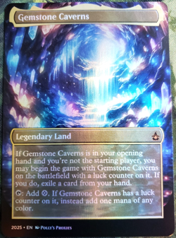 Gemstone Caverns FOIL Proxy Playtest Land Card with Custom Art Design - Image 1