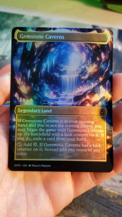 Gemstone Caverns FOIL Proxy Playtest Land Card with Custom Art Design - Image 2