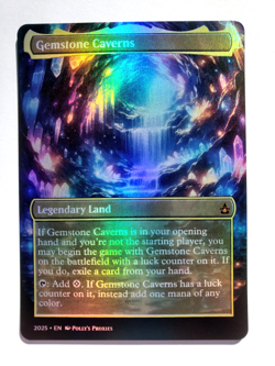 Gemstone Caverns FOIL Proxy Playtest Land Card with Custom Art Design - Image 3