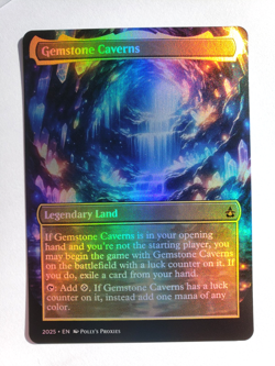 Gemstone Caverns FOIL Proxy Playtest Land Card with Custom Art Design - Image 4