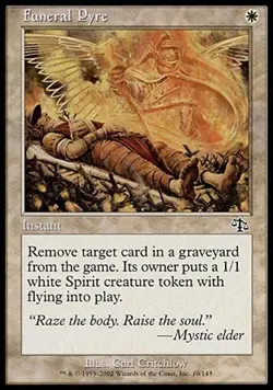 1x FOIL Funeral Pyre Judgment MtG Magic White Common 1 x1 Card Cards - Image 1