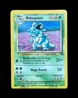 Pokemon TCG Nidoqueen Jungle Holo Rare Card 7/64 1999 WOTC - Image 1
