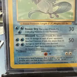 1999 Pokemon TCG Articuno Fossil 17/62 Unlimited Rare Non-Holo Card LP - Image 5