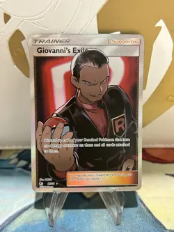 Giovanni's Exile 67/68 Pokemon Hidden Fates Sun & Moon Full Art Rare Card NM - Image 1