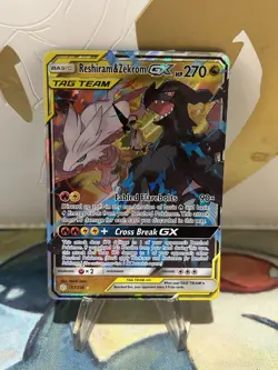 Reshiram & Zekrom GX 157/236 Pokemon Cosmic Eclipse Sun & Moon Card NM - Image 1