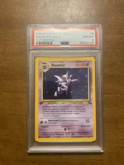 Pokemon TCG Haunter 1st Edition Holo Card Fossil, 6/62 PSA 8 - Image 1