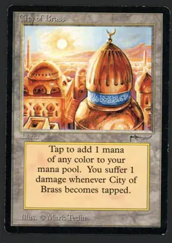***City of Brass (Vertical Bend)*** MTG Arabian Nights Magic Kid Icarus - Image 1