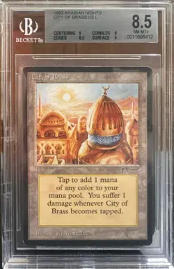 1993 MTG Arabian Nights City of Brass Magic the Gathering BGS 8.5 NM-MT+ - Image 1