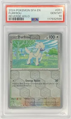 2024 Pokemon SFA Shrouded Fable Furfrou #051 PSA 10 Gem Mint Reverse Holofoil - Image 1