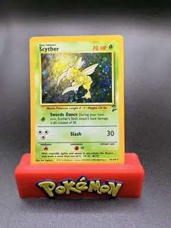 Pokemon TCG - Scyther Base Set 2 17/130 - Unlimited Holo Rare - SWIRL - Image 1