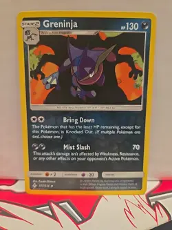 Reverse HOLO Greninja 117/214 SM Unbroken Bonds Pokemon Charizard Silhouette - Image 1
