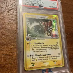2006 POKEMON EX HOLON PHANTOMS #9 KABUTOPS-REVERSE FOIL PSA 9 - Image 2