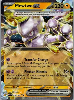 Mewtwo ex 058/182 Double Rare Paradox Rift Pokemon Near Mint - Image 1