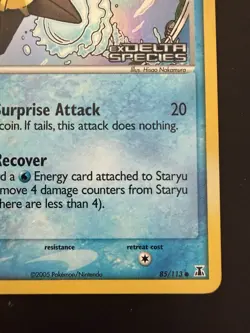 Pokemon TCG 2005 Delta Species Staryu 85/113 Stamped Reverse Holo Near Mint - Image 2