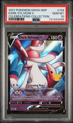 2021 POKEMON SWSH BLACK STAR PROMO CELEBRATIONS COLL #134 DARK SYLVEON V PSA 10 - Image 1