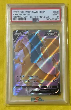 Pokemon TCG Charizard v Sword & Shield SWSH050 Holo Promo PSA 9 Mint - Image 1