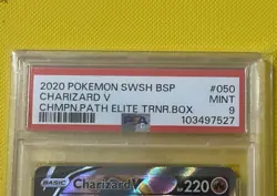 Pokemon TCG Charizard v Sword & Shield SWSH050 Holo Promo PSA 9 Mint - Image 2