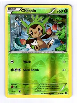 Chespin (8) XY - BREAKthrough #8 (2015) Common Reverse Holo NM Pokemon - Image 1