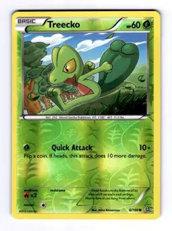 Treecko XY - Primal Clash #6 (2015) Common Reverse Holo NM Pokemon - Image 1