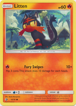 Litten 12/70 Dragon Majesty Pokemon TCG Common - Image 1