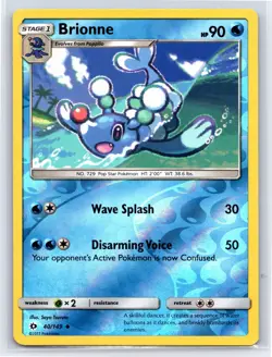 Brionne 40 - Pokemon Sun & Moon Base Set - Uncommon Reverse Holo - LP - Image 1