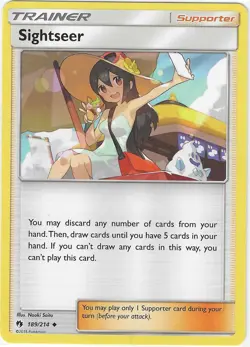 Pokemon SIGHTSEER Sun & Moon Lost Thunder 189/214 NM/Mint PACK FRESH - Image 1
