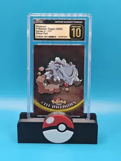 CGC Pristine 10 Rhyhorn: Pokemon Topps: Series 2: Silver Foil - Image 1