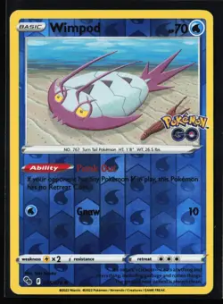 Pokemon TCG: Wimpod Reverse Holo - Pokemon GO - 025/078 - Image 1