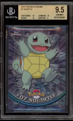 Squirtle Topps Chrome 2000 Pokemon BGS 9.5 GEM MINT POP 11 None Higher - Image 1