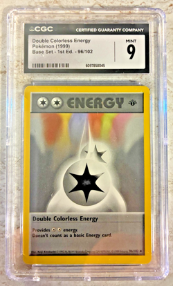 1999 POKEMON 1ST EDITION #96/102 DOUBLE COLORLESS ENERGY - CGC 9 MINT - Image 1