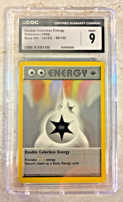 1999 POKEMON 1ST EDITION #96/102 DOUBLE COLORLESS ENERGY - CGC 9 MINT - Image 2