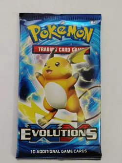 Sealed Booster Pack - XY Evolutions - POKEMON - 2016 - unopened - Raichu artwork - Image 1
