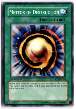 Yugioh TCG Meteor of Destruction SD3-EN026 Blaze of Destruction 1st Edition LP - Image 1