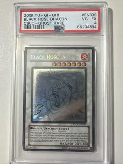 PSA 4 Black Rose Dragon (Ghost Rare) CSOC-EN039 Crossroads of Chaos Unlimited - Image 1