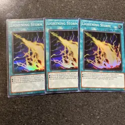 *** 3X LIGHTNING STORM 3X *** SUPER RARE 1ST EDITION RA01-EN061 MINT/NM YUGIOH! - Image 1