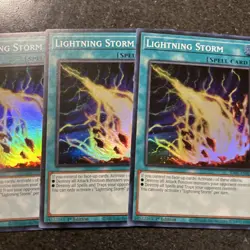 *** 3X LIGHTNING STORM 3X *** SUPER RARE 1ST EDITION RA01-EN061 MINT/NM YUGIOH! - Image 3