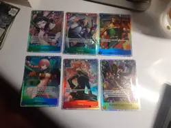 Lot of 6 ONE PIECE - TCG CHARACTER CARDS Super Rare -- FOIL SILVER BORDER - Image 1