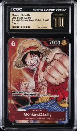 2024 ONE PIECE BANDAI GAMES FEST 23-24 PROMO MONKEY D. LUFFY CGC 10 PRISTINE - Image 1