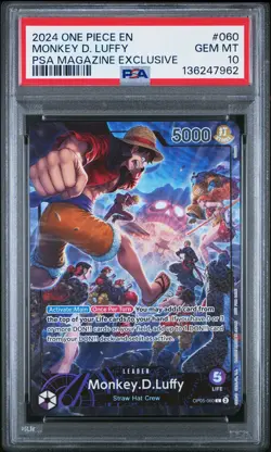 2024 ONE PIECE PROMOS PSA MAGAZINE EXCLUSIVE #060 MONKEY D. LUFFY PSA 10 - Image 1