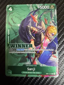 Sanji (Winner) EB01-014 Extra Booster: Memorial Collection Rare One Piece CCG - Image 1