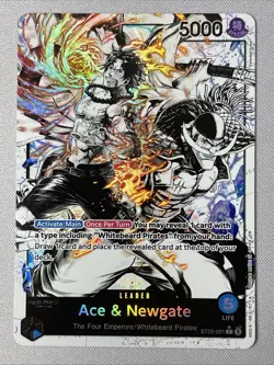 One Piece - Ace & Newgate ST22-001 NM - Alt Art Leader - Image 1