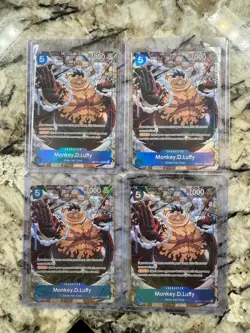 Monkey.D.Luffy - OP11-058 (TR) OP13 Carrying On His Will Foil x4 playset - Image 1
