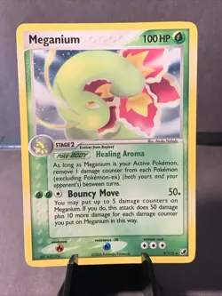 Pokemon TCG Meganium EX Unseen Forces #9/115 Holo Rare 2005 VTG LP Swirl - Image 1