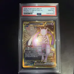 Team Rocket's Mewtwo ex 240/182 PSA 10 Pokemon Destined Rivals Gold Hyper Rare - Image 1