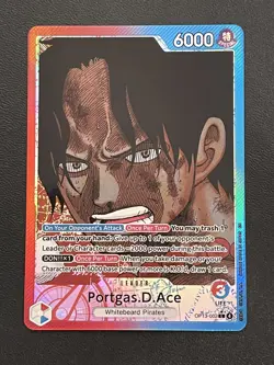 One Piece TCG Portgas D Ace Alternate Art Leader Card OP13-002 - Image 1