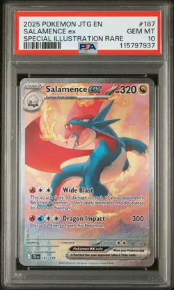 115797937 Salamence ex 2025 Pokemon SV Journey Together - JTG EN #187/159 PSA 10 - Image 1