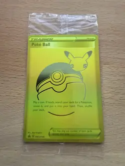 Pokemon Poke Ball SWSH146 Celebrations Full Art Gold Holofoil Promo SEALED - Image 1