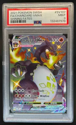 2021 Pokemon SWSH Shining Fates Charizard VMAX Shiny Vault #SV107/SV122 PSA 9 - Image 1