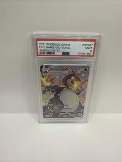 2021 Pokemon SWSH CHARIZARD VMAX Shining Fates Holo #SV107 PSA 9 MINT - Image 1