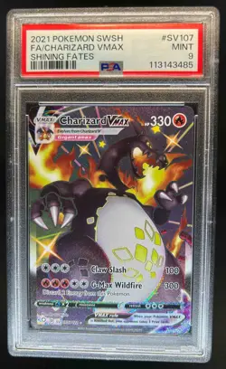 2021 Pokemon SWSH Shining Fates Charizard VMAX Shiny Vault #SV107/SV122 PSA 9 - Image 1